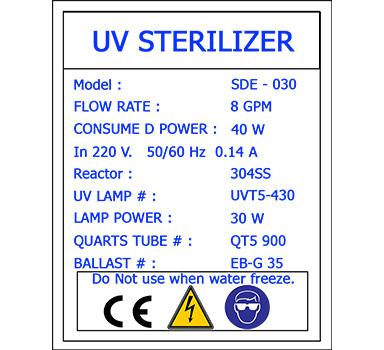 ชุดหลอดยูวี UV- 30 วัตต์