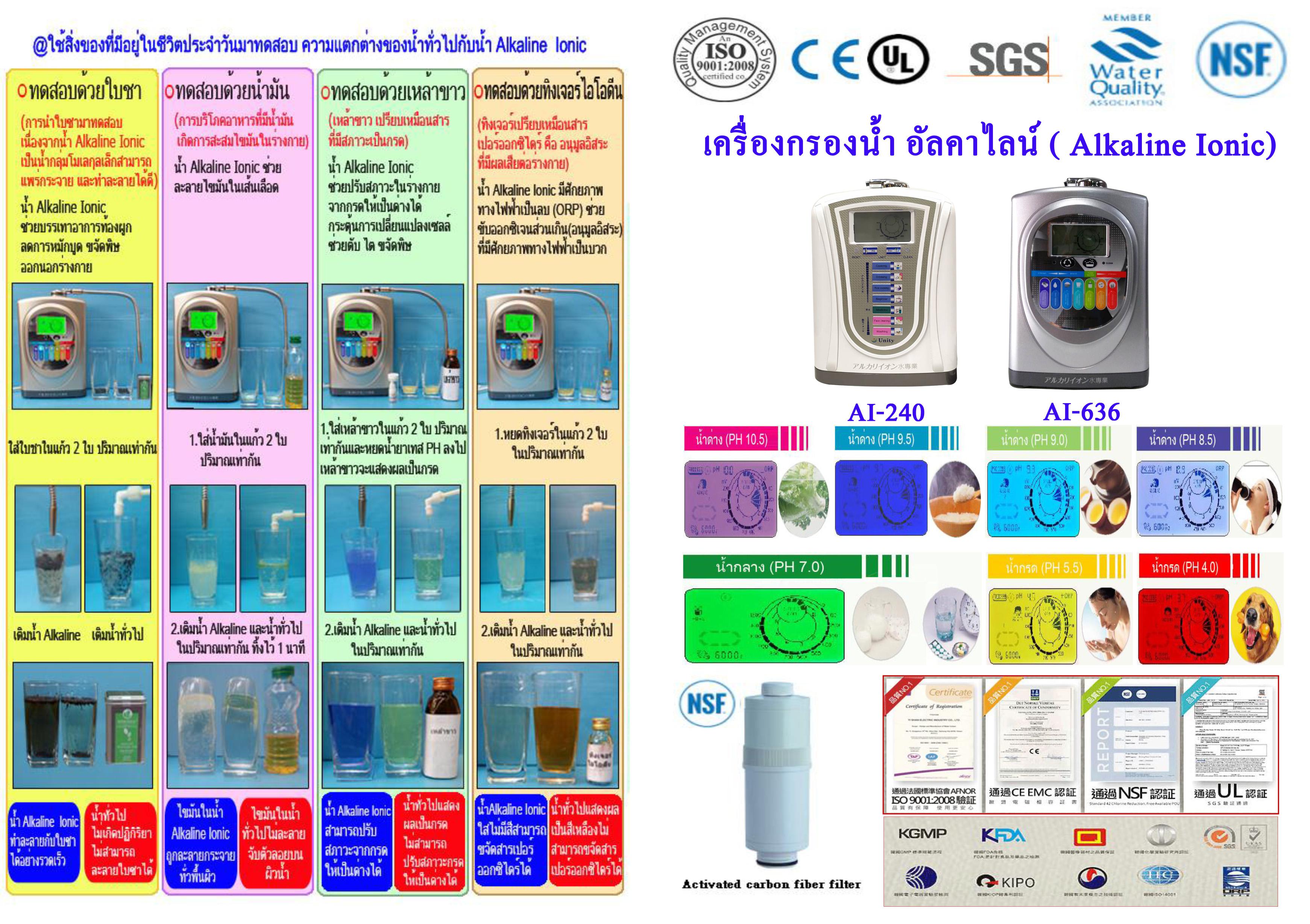 เครื่องกรองน้ำ อัลคาไลน์ AI-240 , AI-636